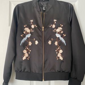 Black w/ embroider design Forever 21 bomber jacket